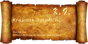 Krajcsik István névjegykártya