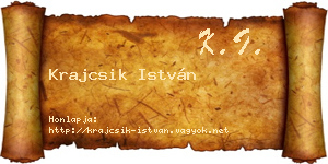 Krajcsik István névjegykártya